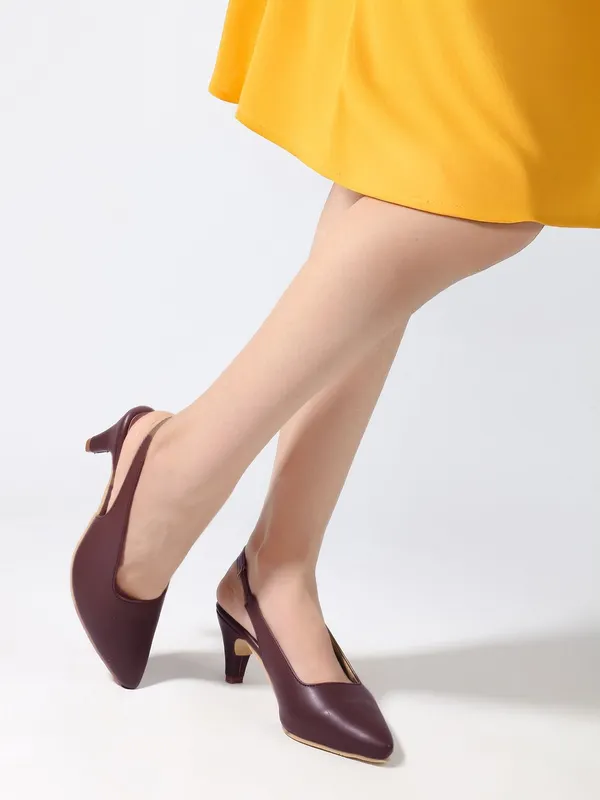 Maroon_Synthetic_Leather_Heels_For_Women