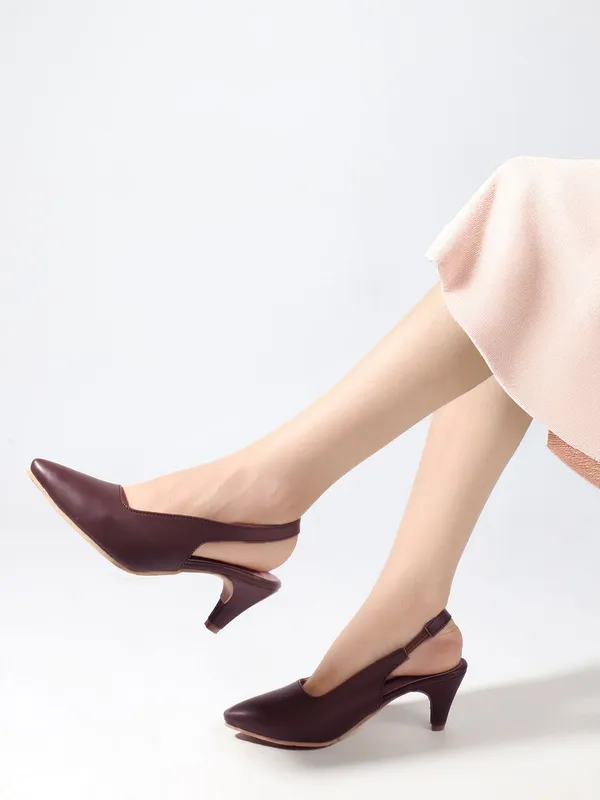 Maroon_Synthetic_Leather_Heels_For_Women