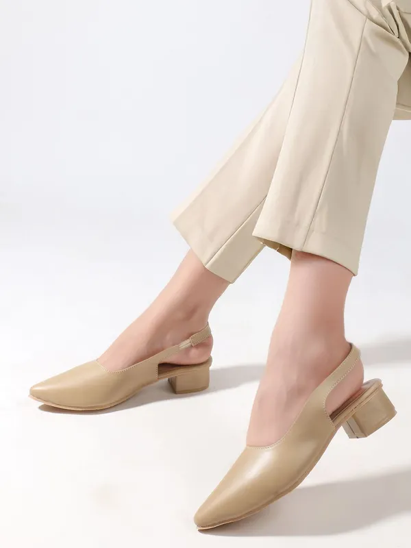 Beige_Synthetic_Leather_Heels_For_Women
