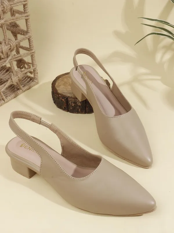 Beige_Synthetic_Leather_Heels_For_Women