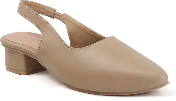 Beige_Synthetic_Leather_Heels_For_Women