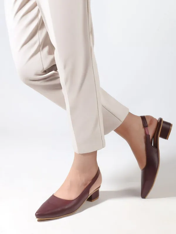 Maroon_Synthetic_Leather_Heels_For_Women