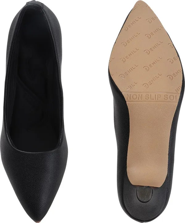 Black_Synthetic_Leather_Heels_For_Women