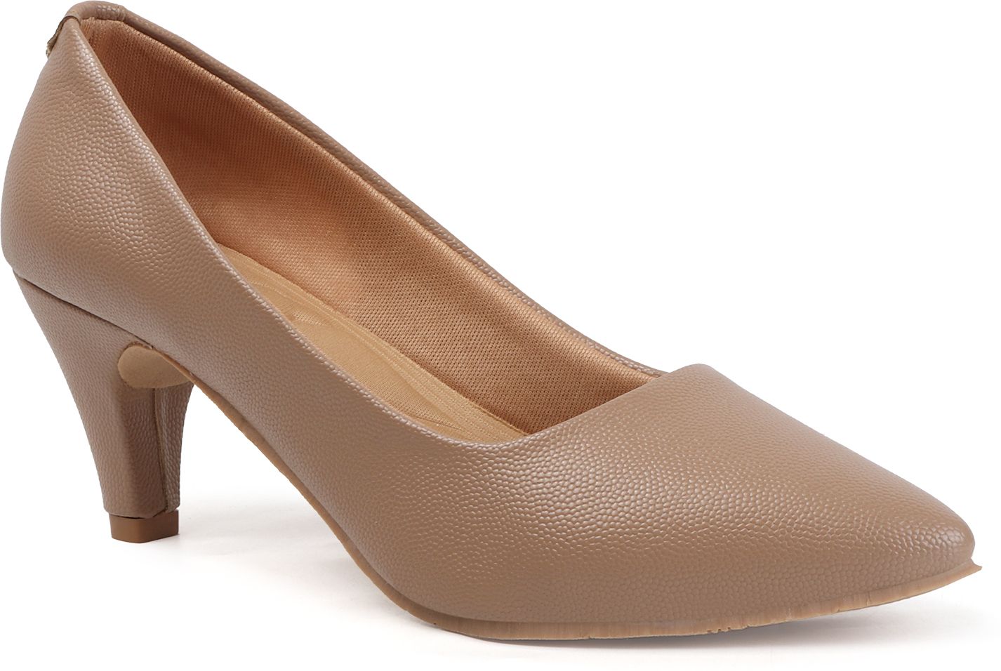 Beige_Synthetic_Leather_Heels_For_Women