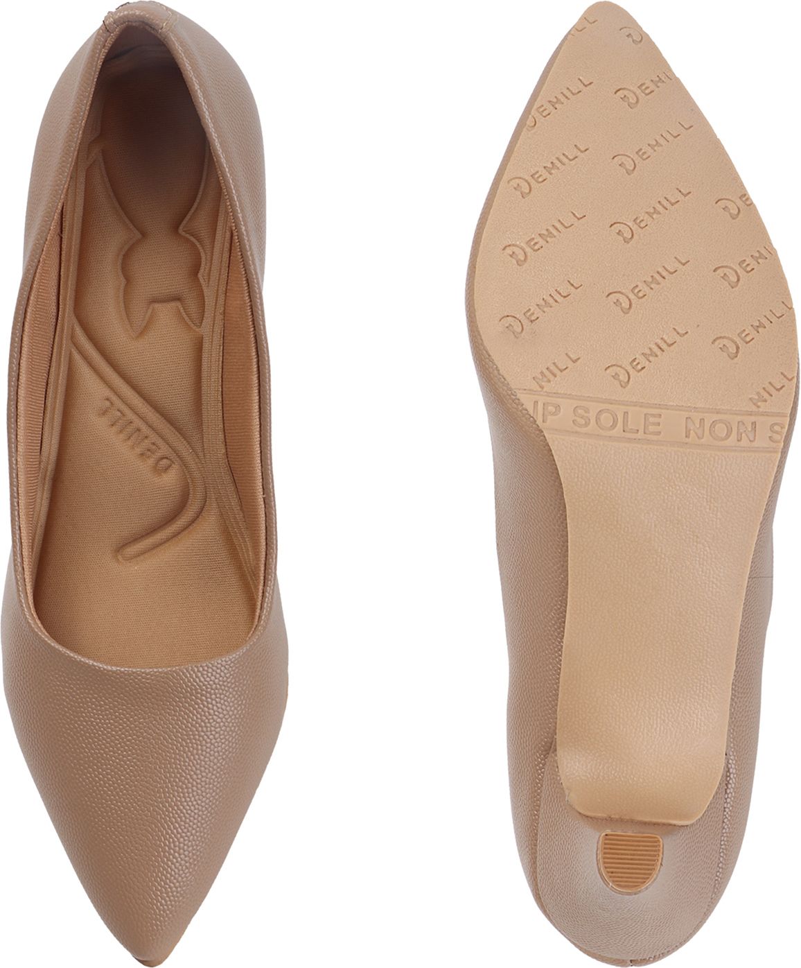 Beige_Synthetic_Leather_Heels_For_Women