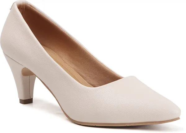 White_Synthetic_Leather_Heels_For_Women