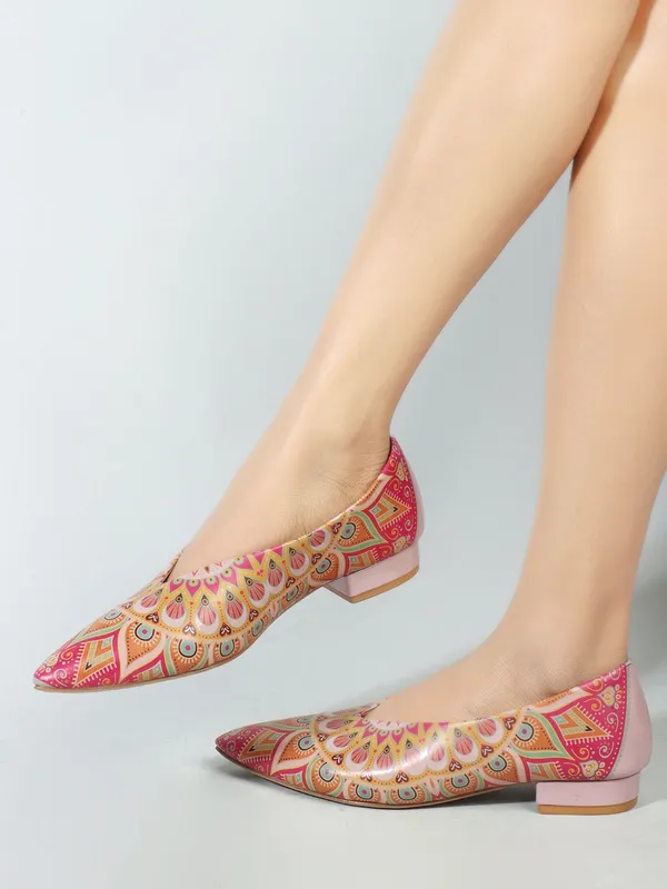 Peach_Patent_Leather_Flats_For_Women