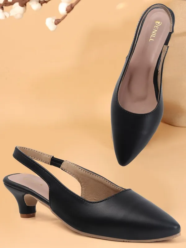 Black_Synthetic_Leather_Heels_For_Women