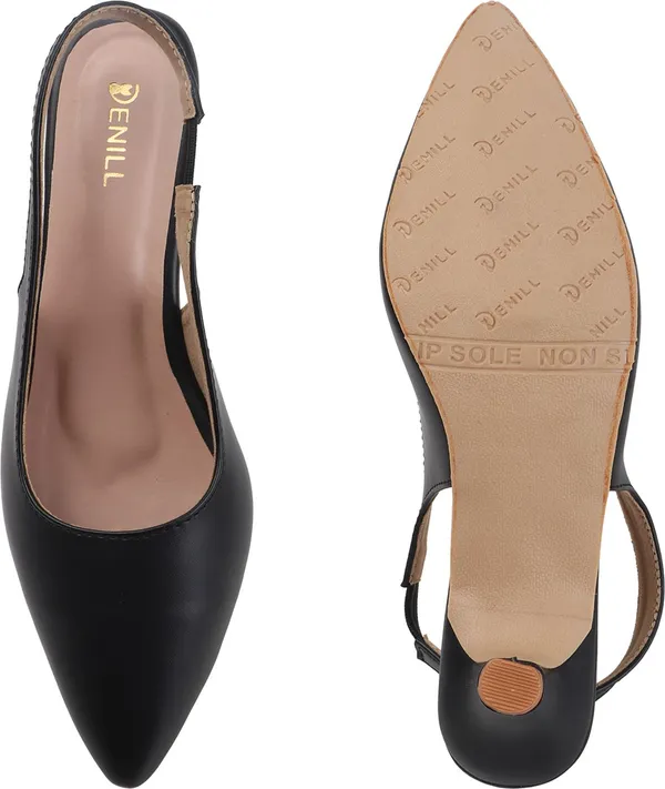 Black_Synthetic_Leather_Heels_For_Women