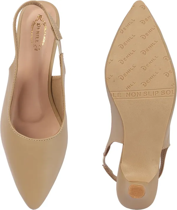 Beige_Synthetic_Leather_Heels_For_Women