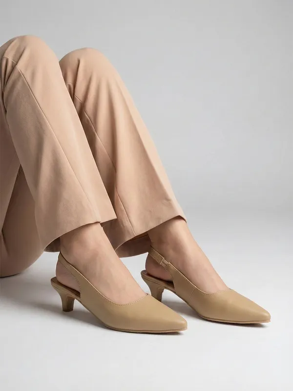 Beige_Synthetic_Leather_Heels_For_Women