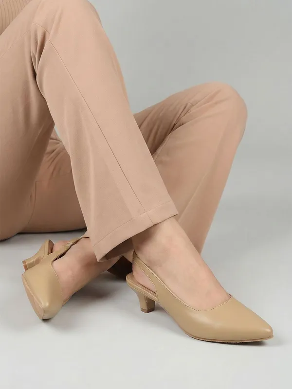 Beige_Synthetic_Leather_Heels_For_Women
