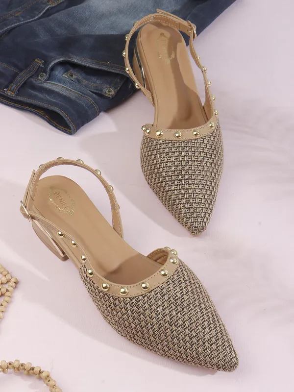 Beige_Synthetic_Heels_For_Women