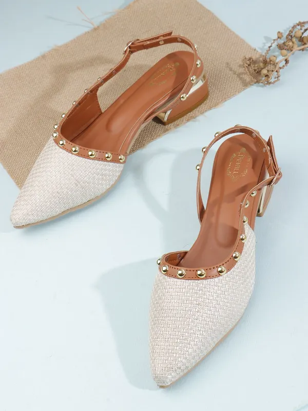 Beige_Synthetic_Heels_For_Women