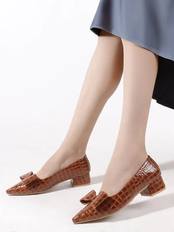 Brown_Synthetic_Leather_Heels_For_Women