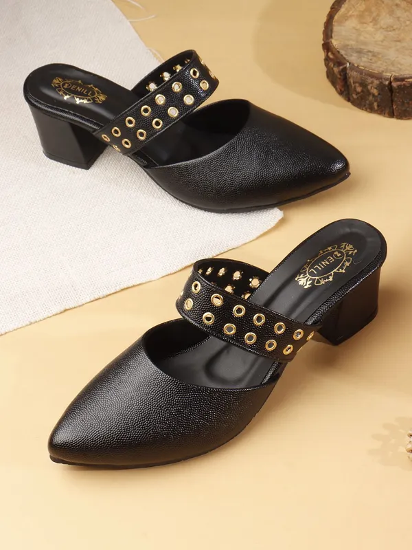 Black_Synthetic_Leather_Heels_For_Women