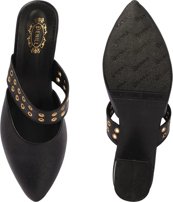 Black_Synthetic_Leather_Heels_For_Women