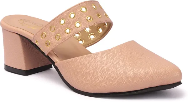 Pink_Synthetic_Leather_Heels_For_Women
