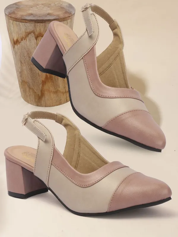 Pink_Synthetic_Leather_Heels_For_Women