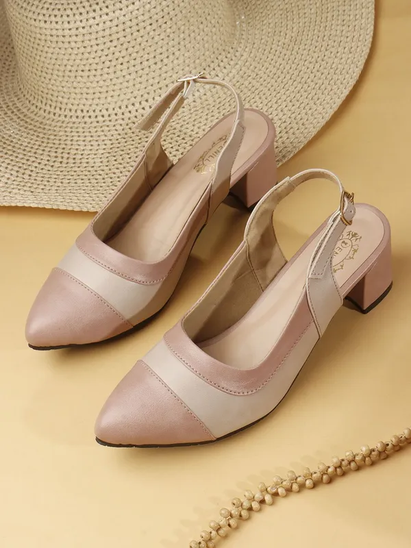 Pink_Synthetic_Leather_Heels_For_Women