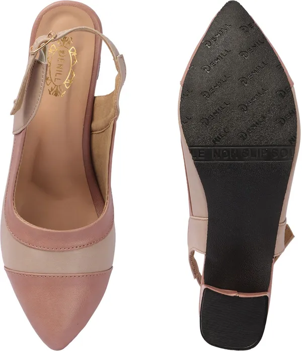 Pink_Synthetic_Leather_Heels_For_Women