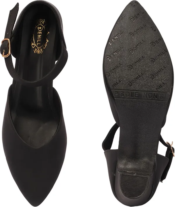 Black_Synthetic_Leather_Heels_For_Women