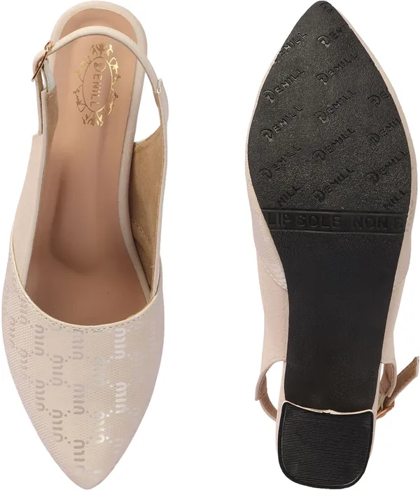 Beige_Synthetic_Leather_Heels_For_Women