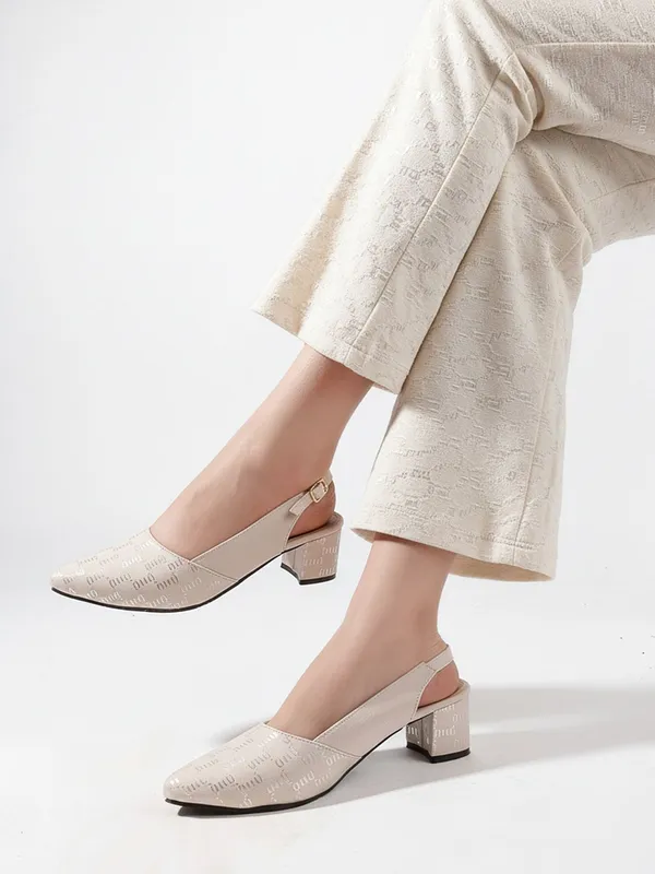 Beige_Synthetic_Leather_Heels_For_Women