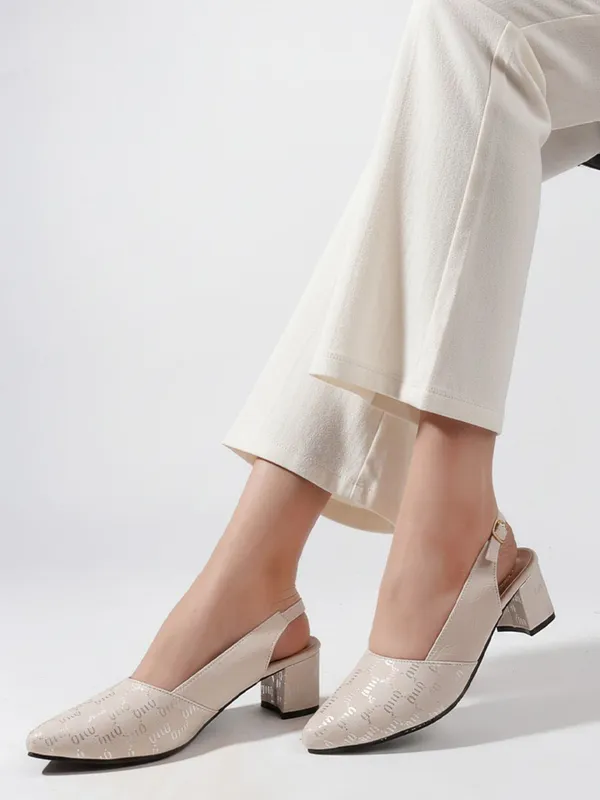 Beige_Synthetic_Leather_Heels_For_Women