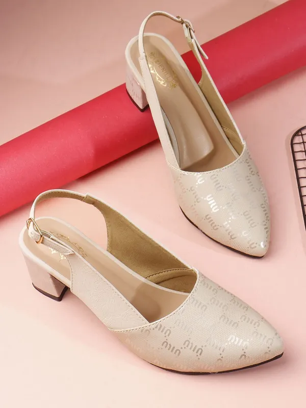 Beige_Synthetic_Leather_Heels_For_Women