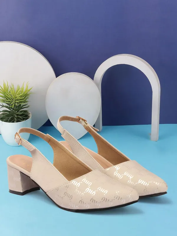 Beige_Synthetic_Leather_Heels_For_Women