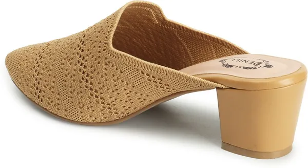 Beige_Textile_Heels_For_Women