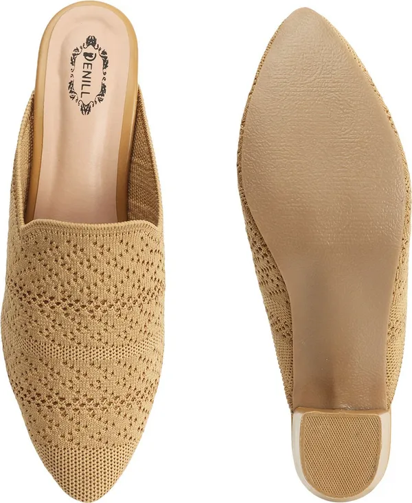 Beige_Textile_Heels_For_Women