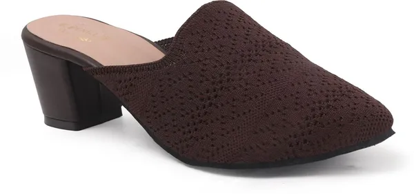 Brown_Textile_Heels_For_Women