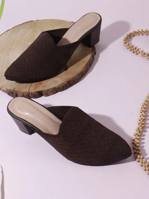 Brown_Textile_Heels_For_Women
