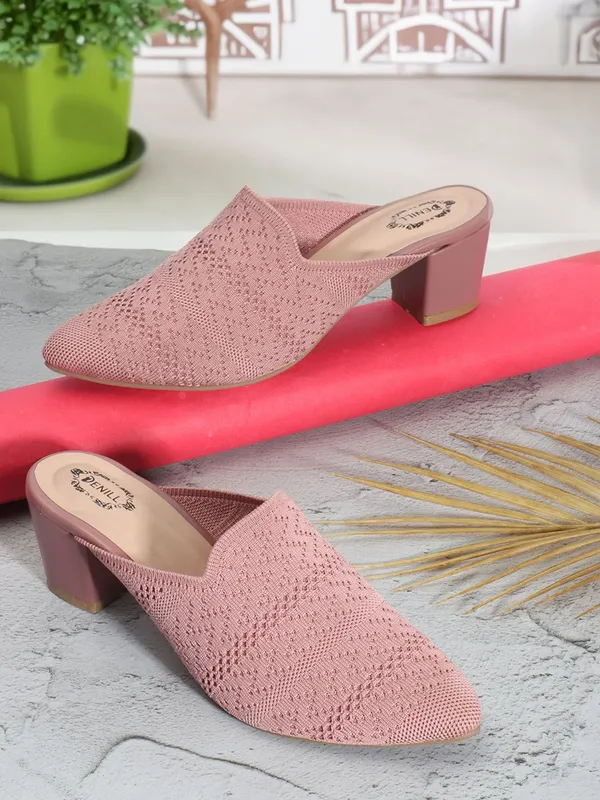 Pink_Textile_Heels_For_Women