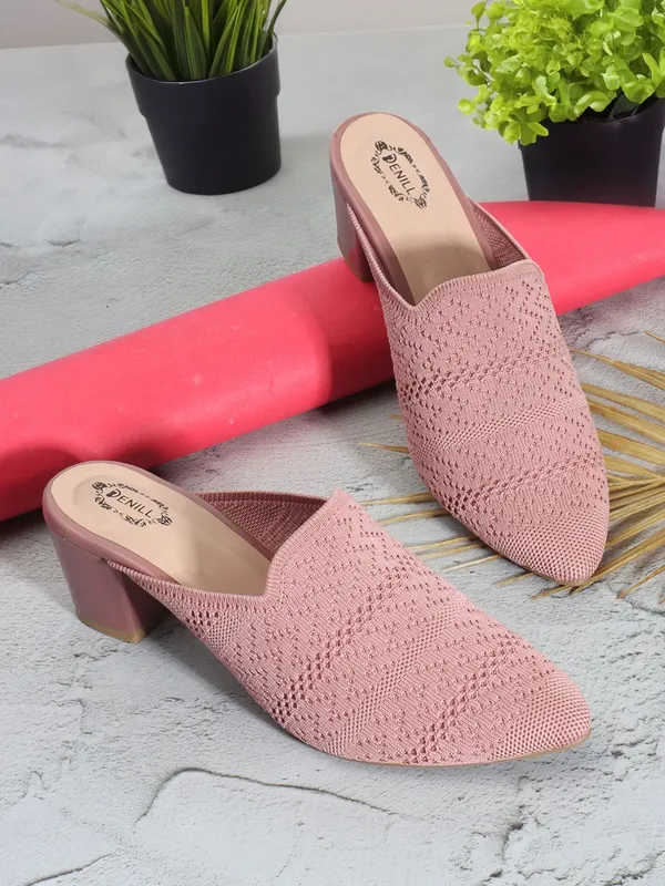 Pink_Textile_Heels_For_Women
