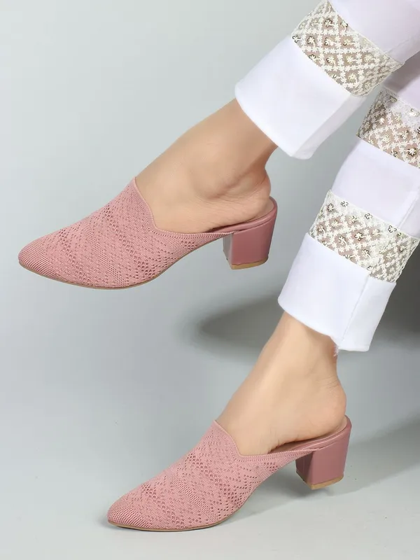 Pink_Textile_Heels_For_Women