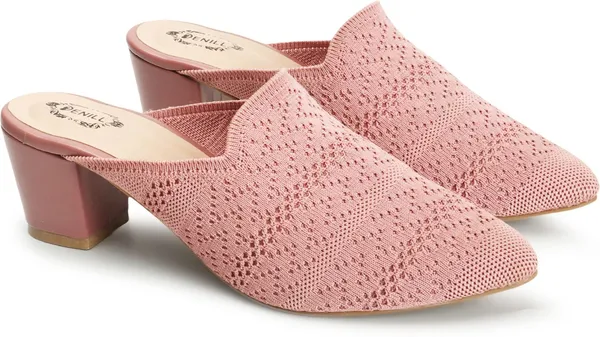 Pink_Textile_Heels_For_Women
