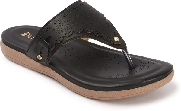 Black_Synthetic_Leather_Flats_For_Women
