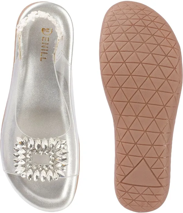 Grey_Synthetic_Leather_Flats_For_Women
