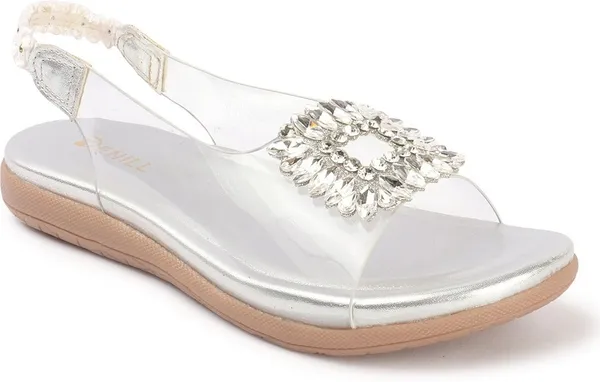 Grey_Synthetic_Leather_Flats_For_Women