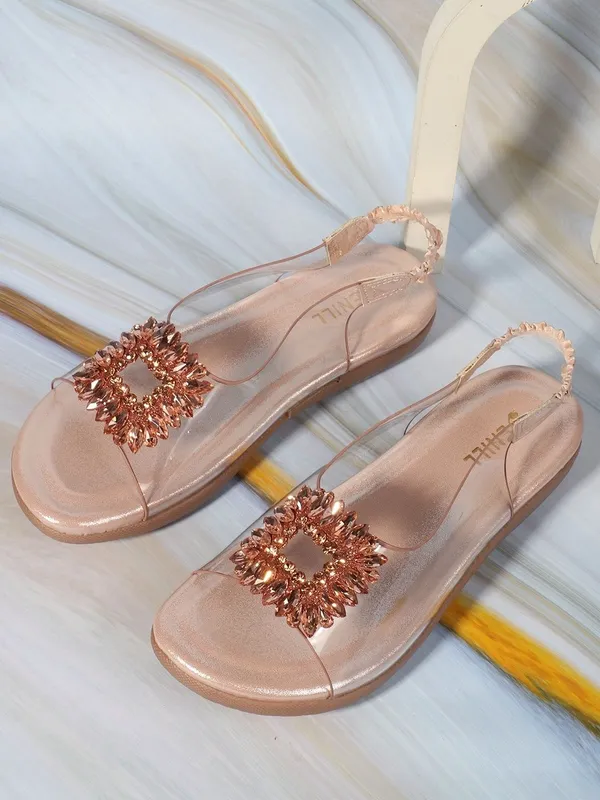 Pink_Synthetic_Leather_Flats_For_Women