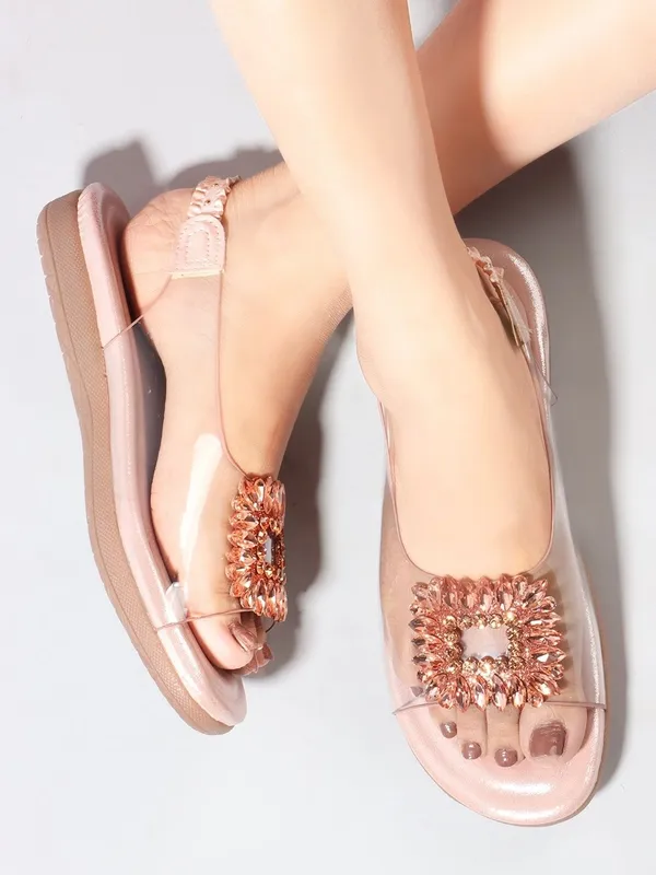 Pink_Synthetic_Leather_Flats_For_Women