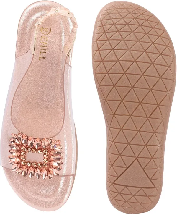 Pink_Synthetic_Leather_Flats_For_Women