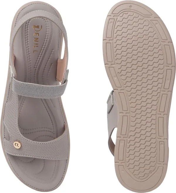 Grey_Synthetic_Leather_Flats_For_Women