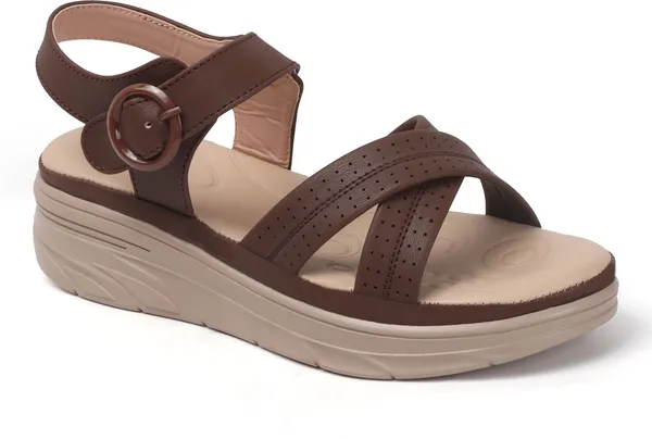 Brown_Synthetic_Leather_Flats_For_Women