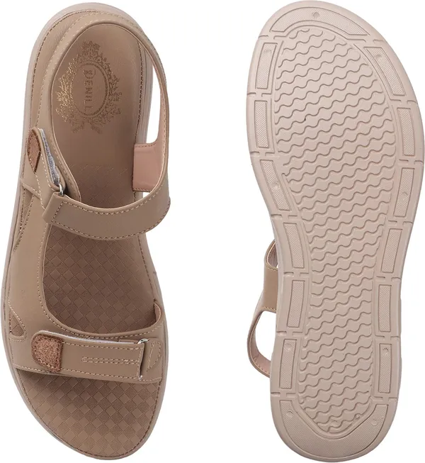 Beige_Synthetic_Leather_Flats_For_Women