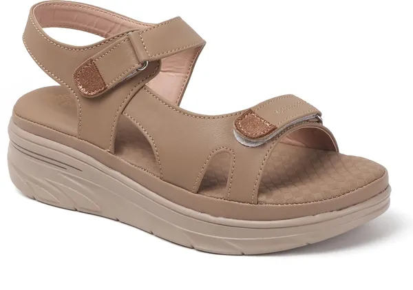 Beige_Synthetic_Leather_Flats_For_Women