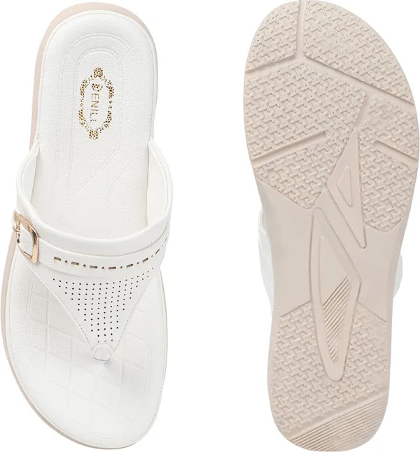 White_Synthetic_Leather_Flats_For_Women